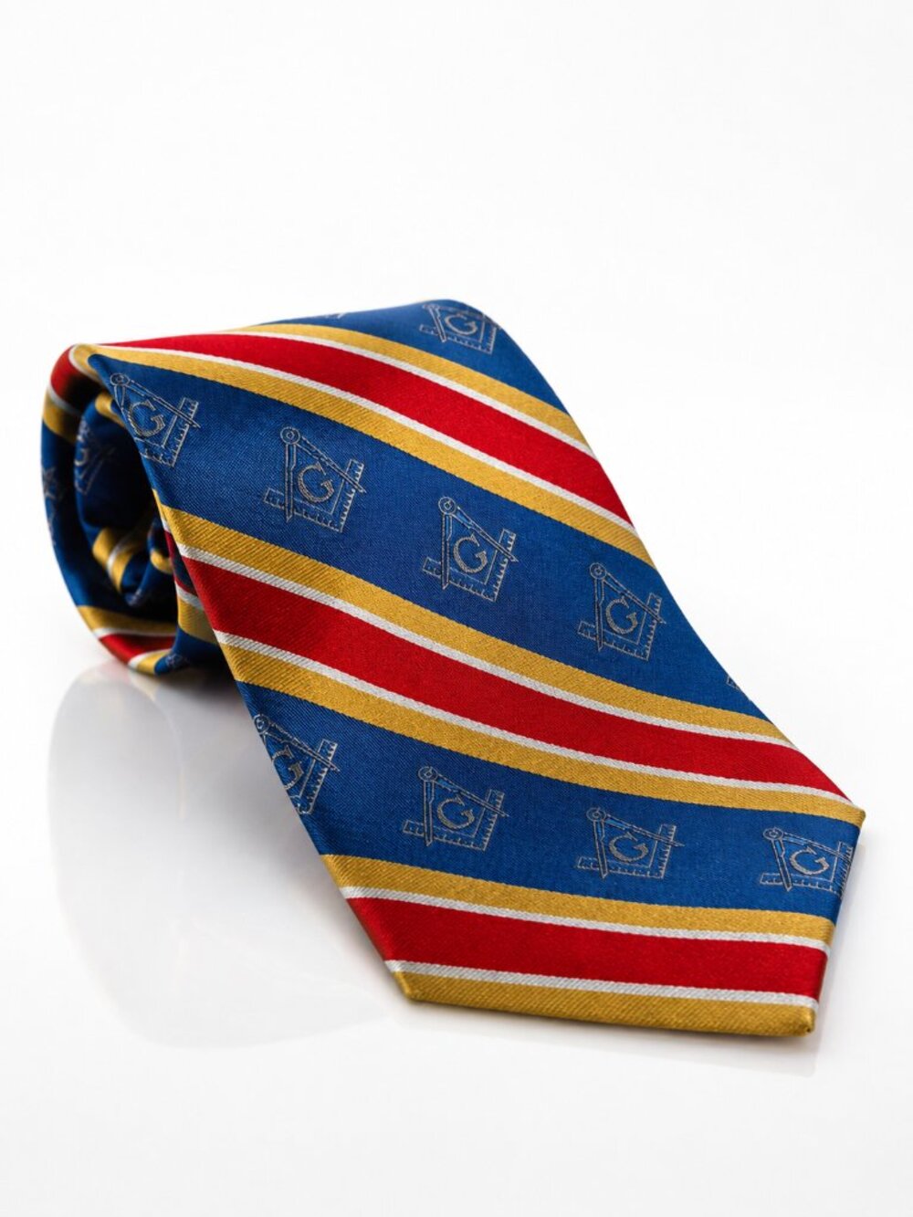 Vintage FREEMASON Square Compass 100% Silk Striped Tie
